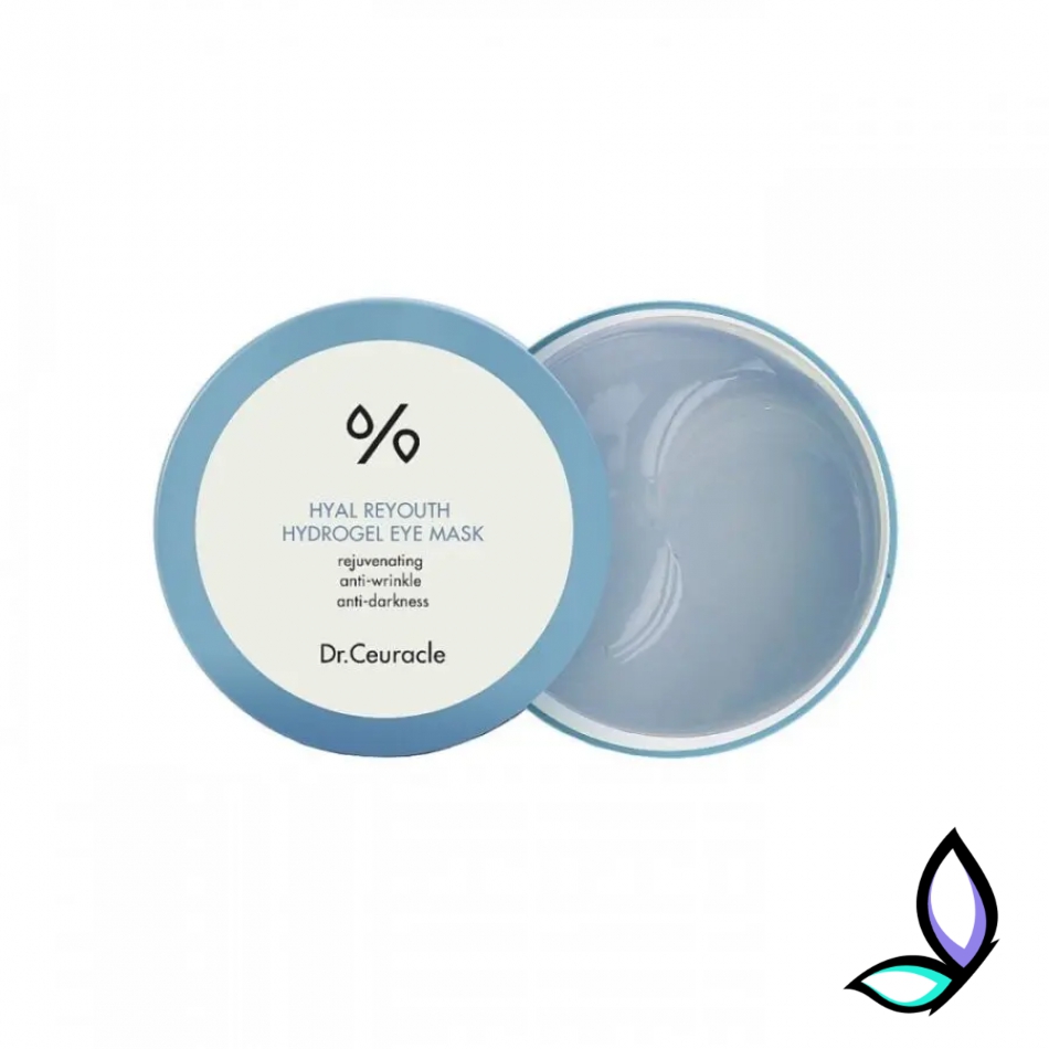 Зволожуючі гідрогелеві патчі з комплексом гіалуронової кислоти та пантенолом Dr.Ceuracle Hyal Reyouth Hydrogel Eye Mask 60 шт.