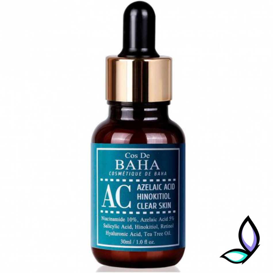 Сироватка для лікування акне з азелаїновою кислотою 5% та ніацинамідом 10% Cos De Baha Acne Clearing Serum with Azelaic acid 5%, Niacinamide 10%