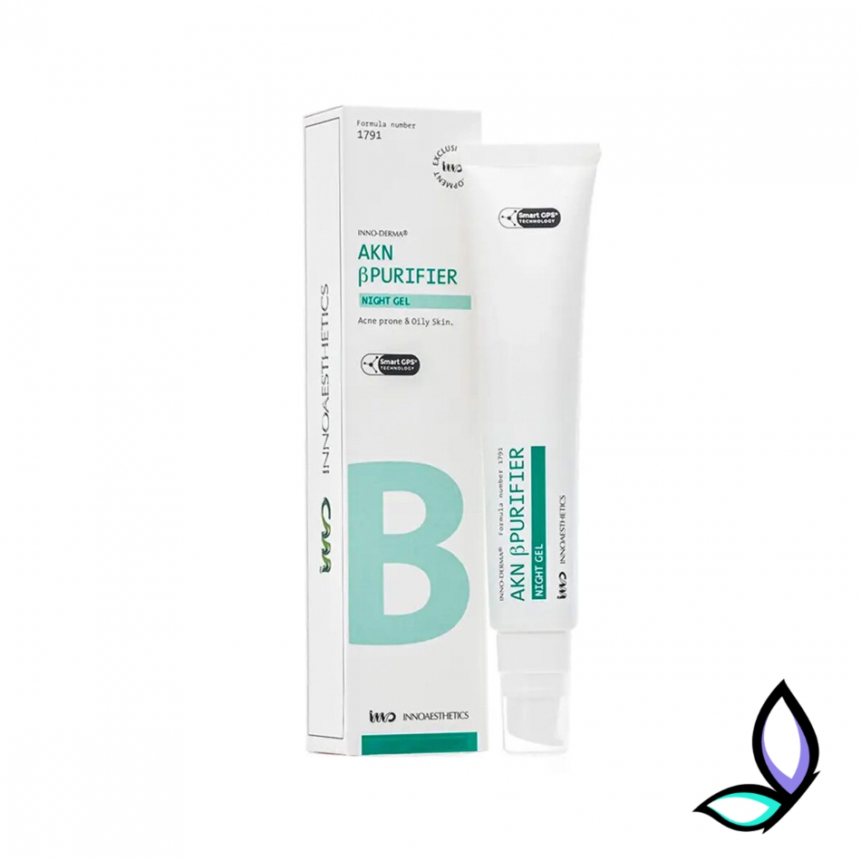 Нічна гелева сироватка з кислотами та ніацинамідом для жирної та проблемної шкіри Innoaesthetics Akn βpurifier Night Gel