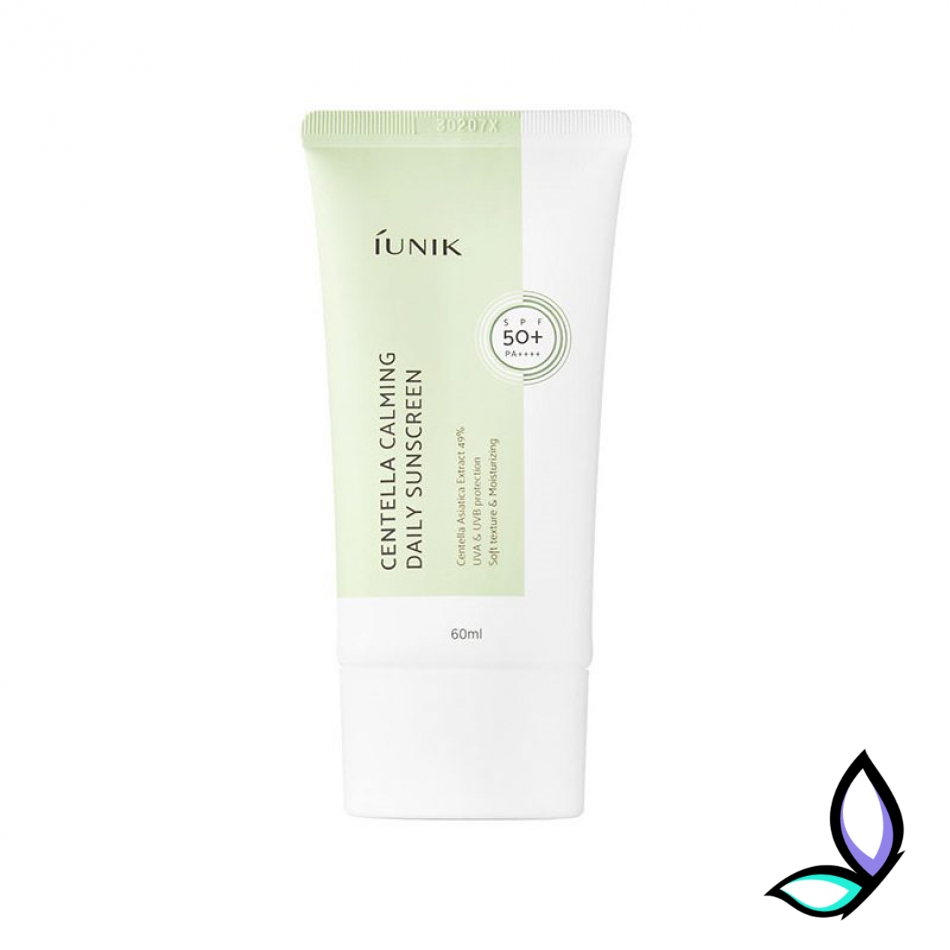 Зволожуючий сонцезахисний крем з центеллою азіатською IUNIK Centella Calming Daily Moisture Sunscreen Reef-Safe UVA UVB 60 мл.