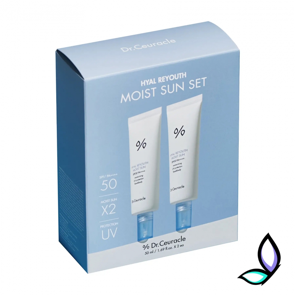 Набір зволожуючих сонцезахисних кремів Dr.Ceuracle Hyal Reyouth Moist Sun Duo Set SPF 50+/PA++++