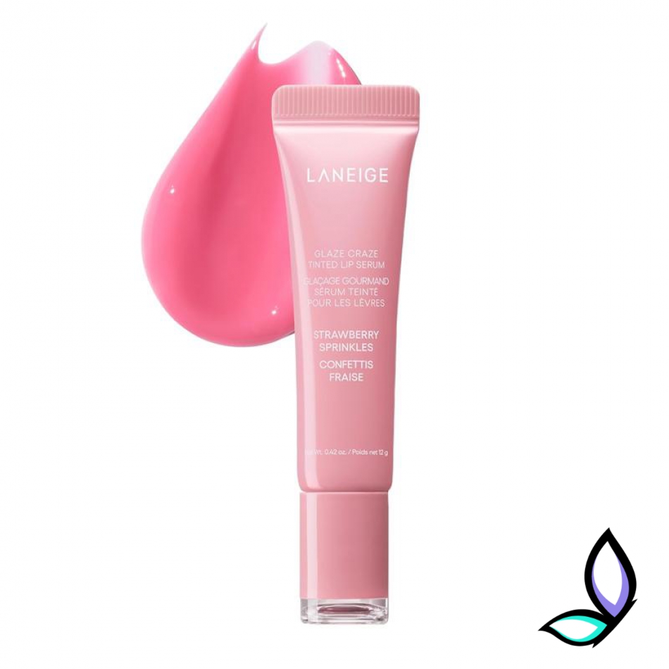 Тонуюча сироватка для губ з поліпептидами Laneige Glaze Craze Tinted Lip Serum, Strawberry Sprinkles