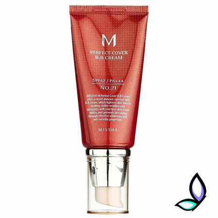 ВВ-крем з бездоганним покриттям Missha M Perfect Cover BB cream SPF42 №21 Light Beige