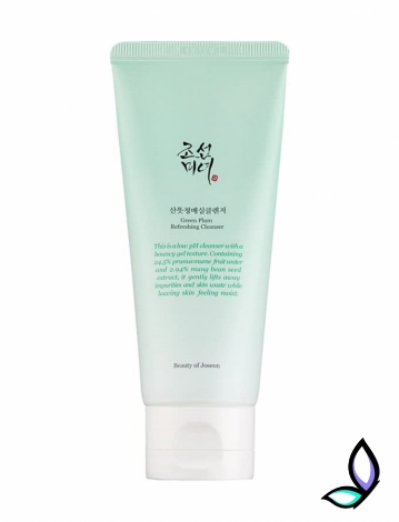 Очищуючий гель для чутливої шкіри з екстрактом зеленої сливи та бобових Beauty of Joseon Green Plum Refreshing Cleanser - Фото