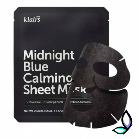 Очищаюча і заспокійлива тканинна маска Dear, Klairs Midnight Blue Calming Sheet Mask - Фото