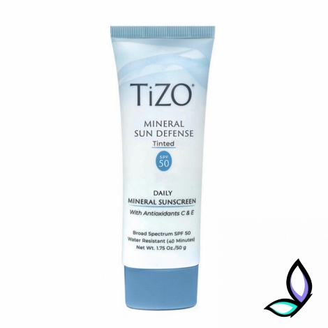 Мінеральний сонцезахисний крем для обличчя з легким відтінком TIZO Mineral Sun Defense Tinted SPF 50 - Фото