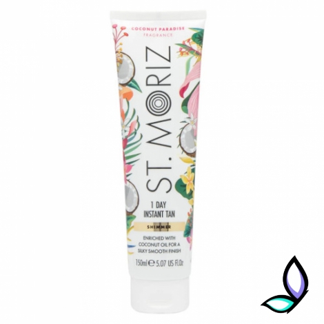 Лосьйон-бронзатор з легким ефектом засмаги St.Moriz Shimmer 1 Day Tan Coconut Paradise - Фото