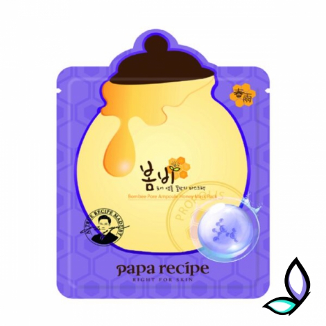 Тканинна маска для зменшення пор з екстрактом меду Papa Recipe Bombee Pore Ampoule Honey Mask - Фото