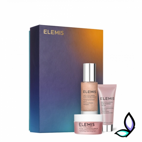 Подарункове легендарне тріо для обличчя Про-Колаген «Троянда»Elemis  The Pro-Collagen Rose Icons - Фото
