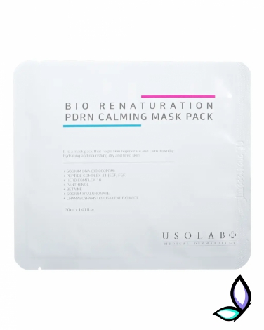 Заспокійлива тканева маска для обличчя USOLAB PDRN Calming Mask Pack