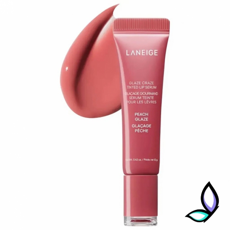 Тонуюча сироватка для губ з поліпептидами Laneige Glaze Craze Tinted Lip Serum, Peach Glaze